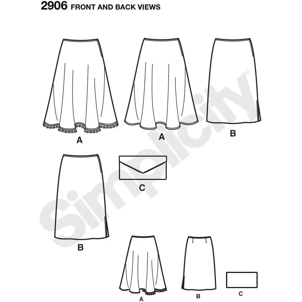 Simplicity Sewing Pattern 2906 Skirt Purse Misses Size 8-18 UNCUT